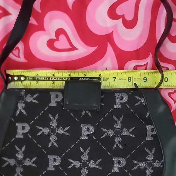 PLAYBOY Black Shoulder Bag with Stylish Pattern - Picture 5 of 7